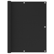 Balkonski zastor crni 120 x 600 cm HDPE