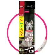 Ogrlica Dog Fantasy LED najlon - ružicasta, 65cm