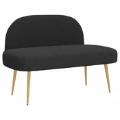 Vidaxl Oblazinjena klop z naslonom Črna 110 x 60 x 76 cm Bouclé