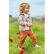 Otroške hlače s primesjo lanu Mayoral oranžna barva