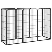 Vidaxl vidaXL Pasja kletka, 8 panelov, črna, 50 x 100 cm, jeklo