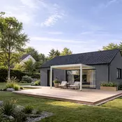 Bioklimatska pergola Ancora — Ročni/3 x 3 m/Bela/Stenska