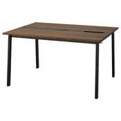 MITTZON Konferenčna miza, orehov furnir/črna, 140x108x75 cm