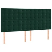 Vidaxl Vzglavje postelje temno zeleno 200x5x118/128 cm žametno
