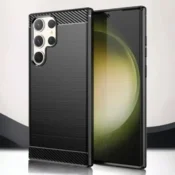 Infostyle Silikonski ovitek carbon za Samsung Galaxy S22 Ultra - Črna Črna/TPU silikon