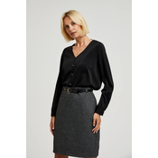 Womens shirt with decorative buttons MOODO - black