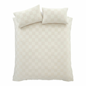 Kremno bela bouclé podaljšana posteljnina za zakonsko posteljo 230x220 cm Cosy Checkerboard – Catherine Lansfield