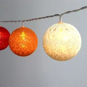 Iris Spherical 6 cm/oboje plesalo/3 m/crvena-narančasta-topla bijela/20 LED dioda/USB lanac lampica, svjetlosna dekoracija 104-26