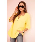 Kesi Włoski Womens muslin shirt with a button yellow