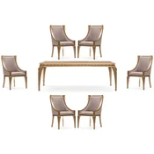 Casa Padrino luxury baroque dining room set gray/gold - 1 Baroque Dining Table & 6 Baroque Dining Chairs - Luxury dining room furniture in baroque style - Baroque furniture