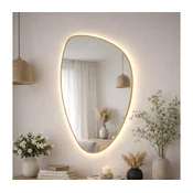 Baltica Design- LED ogledalo z vgrajeno osvetlitvijo STONE FLUID 15W/230V 2700K 92x55 cm IP65 zlato