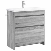 Vidaxl Komplet pohištva za kopalnico Siva Sonoma 81 x 40 x 84,5 cm