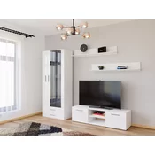 Set za dnevni boravak RBD6, Boja: Bijela + Sjajni bijeli, LED rasvjeta: RGB