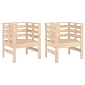 Vidaxl Vrtni stol 2 kosa 61,5x53x71 cm trdna borovina