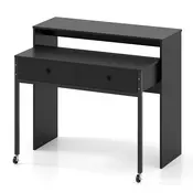 COSTWAY Izvlečna miza Mala računalniška miza črna 100 x 63 x 88 cm, (5000194710)