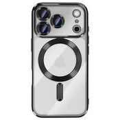 AVIZAR Ovitek za iPhone 17 Pro Max, združljiv z MagSafe, s kromiranim robom, Črna, (5000190390)