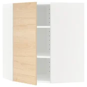 METOD Ugaoni zidni element s policama, bela/Askersund im. svetlog jasena, 68x80 cm