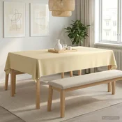 vidaXL Klobučevina za mizo 5 kos Kremno bela 140 x 260 cm Poliester