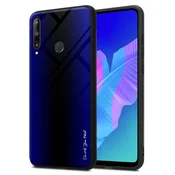 Cadorabo CADORABO Ohišje, združljiv s Huawei - Stripe Optics v kobaltu vijolični - zaščitni pokrov iz silikona TPU in hrbet iz kaljenega stekla, (20573897)
