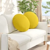 Jastucici za sjedenje 2 pcs Svijetlo žuta O50 x 19 cm tkanina