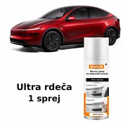 Sprej barva za popravilo prask Tesla – 300 ml za Model S, 3, X in Y – Izvedba: Ultra rdeča