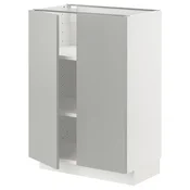 METOD Podni element s policama/2 vrata, bela/Havstorp svetlosiva, 60x37 cm
