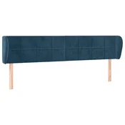 Vidaxl Vzglavje z ušesi temno modro 203x23x78/88 cm žamet