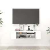 Viseča TV omarica bela 100x30x26,5 cm inženirski les