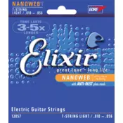 Elixir 12057 Electric NANOWEB Light 10-56 Žice za 7-String Elektricnu Gitaru