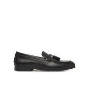 Tommy Hilfiger Čevlji brez vezalk Flex Hilfiger Lth Tassel Loafer FM0FM05891 Črna