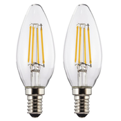 HAMA XAVAX LED žarulja, E14, 470 lm Zamjenjuje 40 W, žarulja svijeca, topla bijela, prozirna, 2 kom.