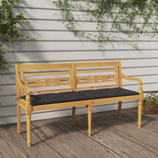 vidaXL Klop Batavia z antracitno blazino 150 cm trdna tikovina