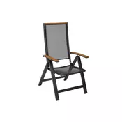 Gardenson ZLOŽLJIV VRTNI SEDEŽ aluminij barve grafita, naravne barve