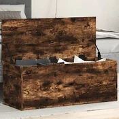 shumee vidaXL Skrinja dimljen hrast 90x35x35 cm Material na osnovi lesa