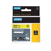 Dymo originalna traka za ispis naljepnica, Dymo, 18491, crni ispis/žuta pozadina, 3,5 m, 19 mm, fleksibilni najlon RHINO