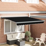 Nadstrešnica Crna 350 x 250 x 165 cm Poliester i aluminij