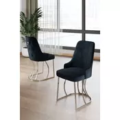 HANAH HOME Set stolica (6 delova) Puva Anthracite Chrome