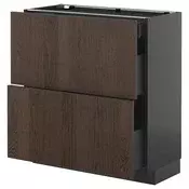 METOD / KNIVSHULT Pod.ormaric i 2fronta/3fioke, Crnosiva/Sinarp smeda, 80x37 cm