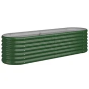 Vidaxl Visoka greda iz cinkanega jekla 152x40x36 cm zelena