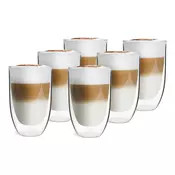 Set 6 dvostenskih kozarcev Vialli Design NATALIE, 350 ml