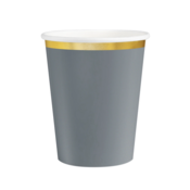 Siv papirnat lonček Classic Gold 220 ml, komplet 6 kosov