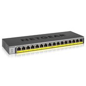 NETGEAR GS116PP Neupravljano Gigabit Ethernet (10/100/1000) Podrška za napajanje putem Etherneta (PoE) Crno