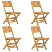 Vidaxl Zložljivi vrtni stoli 4 kosi 47x61x90 cm trdna tikovina