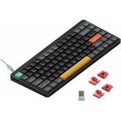 Nuphy Nuphy Air75 V2 Brezžična Mehanska Tipkovnica, Bluetooth/2.4 GHz, Slim, US Layout, Basalt Black Switch Cowberry, (21755793)