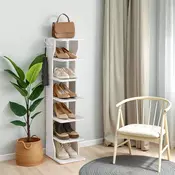 Songmics Omar za čevlje 7 nivojev 30x264x1104 cm bela