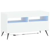 vidaXL LED TV omarica Bela Inženirski les