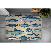 tulup.si Kopalniške preproge Vzorec rib 75x45 cm Bela