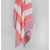 Lessentiel Maison Peškir za plažu 100x180cm Bordo-Beli