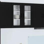 vidaXL Stenska kuhinjska omarica Črna 80 x 31 x 80 cm Konstruiran les