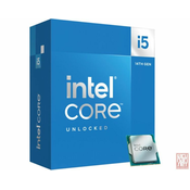 Intel Core i5-14600KF, 2.60GHz/5.30GHz turbo, 14 cores (20 Threads), 24MB Smart cache, 20MB L2 cache, NO Graphics